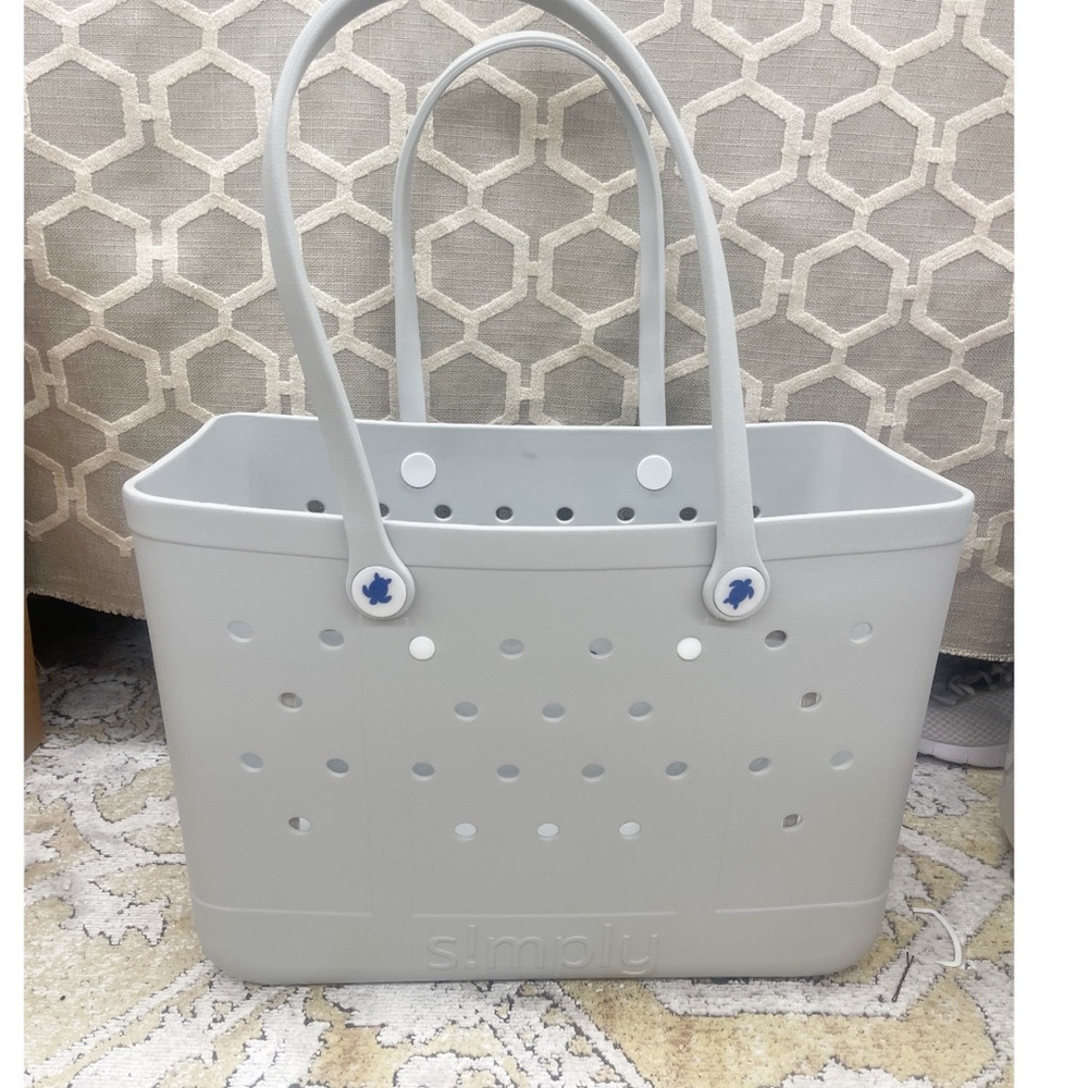 NWT LARGE gray Simply Southern Tote Bag